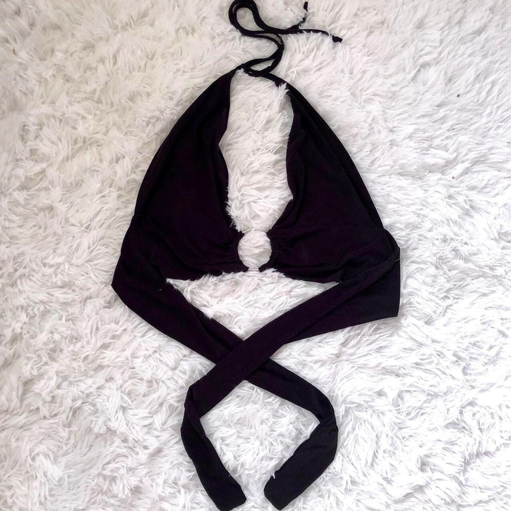 Nasty Gal O ring V neck halter top